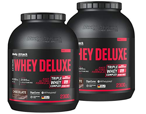 Body Attack Protein Extreme Whey Deluxe 2 x 2,3 kg 2er Pack Schoko