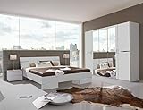 Wimex Schlafzimmer Set Anna, bestehend aus einem Schrank, Bett und Nachtschränken, Liegefläche 180 x 200 cm, Weiß