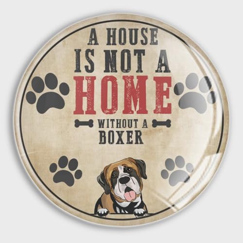 Evans1nism Glas-Kühlschrankmagnete mit Aufschrift "A House Is Not A Home Without A Boxer", Welpe, Hund, starke Magnete, Haustier, Tier, Schließfachmagnete, niedliche Kühlschrank-Glasmagnete für Büro,