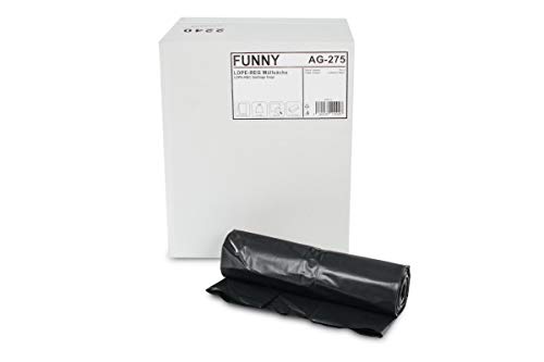 Funny LDPE-Regenerat Müllsäcke, schwarz, gerollt, 240 l, Typ 100, 1er Pack (1 x 75 Stück)
