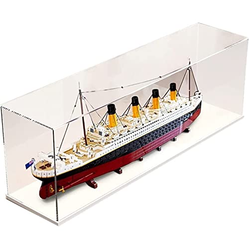 Acryl Vitrine Box Für Lego 10294 Titanic, Acryl Vitrine, staubdichte Aufbewahrungsbox Präsentationsbox für Minifiguren Spielzeug Sammlung (140 * 20 * 50cm) b-3mm
