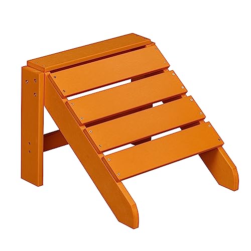 NEG Design Adirondack Fußbank Marcy (orange) Westport-Hocker/Fußhocker aus Polywood-Kunststoff (Holzoptik, wetterfest, UV- und farbbeständig)