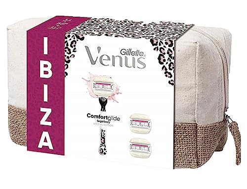 Gillette Venus Comfortglide Special Edition Ibiza Damenrasierer mit 5 Klingen, für eine glatte und tiefe Rasur, 1 Griff + 3 Klingen für Damen