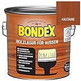Bondex Holzlasur für Aussen kastanie 2,5L Holzschutzlasur Holz Lasur