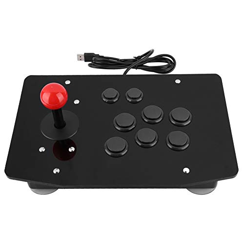Wendry Gaming Controller, Arcade-Rocker-Joystick 8-Tasten-Game-Handle-Controller, Joystick-Steuergerät mit verzögerungsfreier Steuerung und feststehendem großem Saugnapf (schwarz)