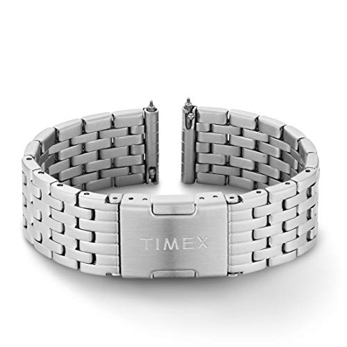 Timex 18mm Stainless Steel Quick-Release Bracelet Silver-Tone with Deployment Clasp