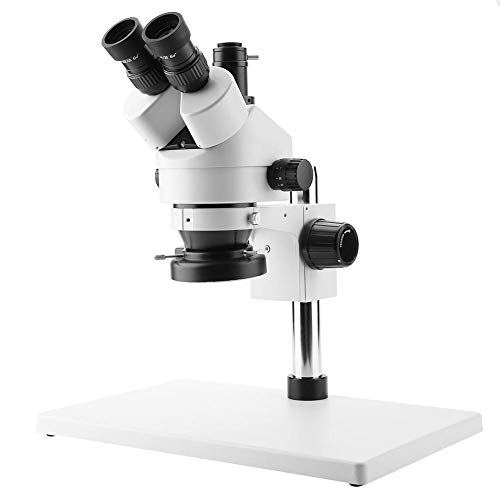 3.5X-90X Trinokulares Stereo Zoom Mikroskop WF10X / 20mm Okulare 100-240V mit LED Ring, 30-165mm Arbeitsabstand, 45 ° Binokularneigungswinkel(EU Plug)
