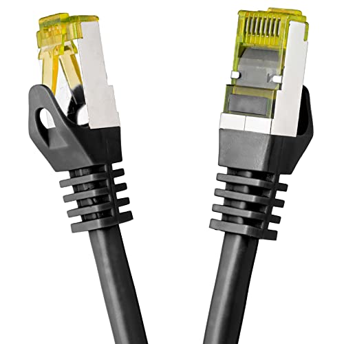 BIGtec 30m Netzwerkkabel Patchkabel CAT.7 Ethernet LAN DSL Patch Kabel Gigabit schwarz (2X RJ-45 Anschluß, doppelt geschirmt,SFTP) 30 Meter