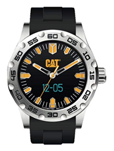 CAT C-Smart schwarz-gelbes Zifferblatt 44 mm schwarzes Silikonband Armbanduhr B114521127