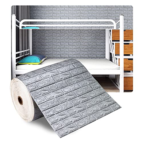 QSBVSO Home Decor Selbstkleber Tapetenschale und Stick 3d Wandtafel Wohnzimmer Küche Ziegelaufkleber Raum Tapete (Color : Silver gray, Size : 1.64 ft(0.5 m))
