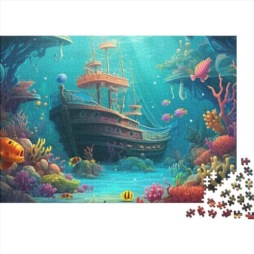 Abyssische Welt Puzzle 1000 Teile Puzzle-Herausforderung Unterwasser-U-Boot Puzzle-Kunstwerk Familienspaß Geistige Herausforderung Herausfordernde Unterhaltung Grips-Spiel 1000pcs (75x50cm)