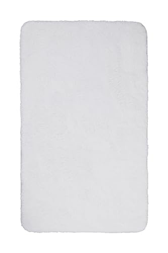 WECONhome Basics Badteppich, Badematte, kuscheliger Flauschiger weicher Flor, rutschfest und waschbar, Joris (60 x 100 cm, weiß)