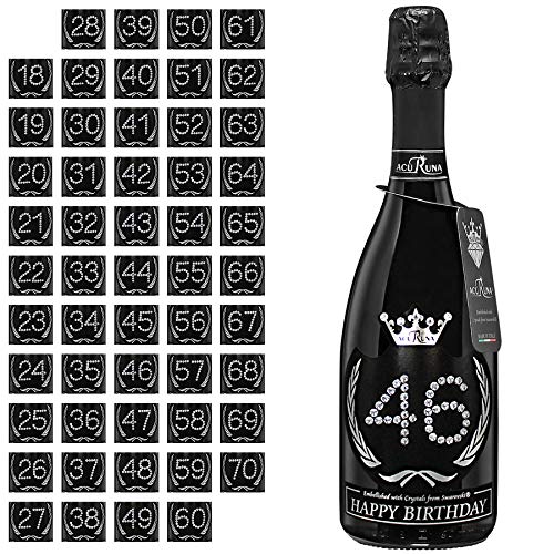 Acuruna Vino Spumante Geburtstag mit Swarovski Kristallen 0,75 l edles Geburtstags-Geschenk Präsent Damen Herren (46)