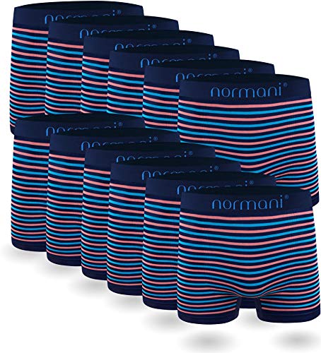 normani 6 oder 12 Mikrofaser-Unterhosen für Herren | atmungsaktive Sport-Funktions-Unterwäsche | Boxershorts | Retroshorts für Männer [Gr. S-3XL] Farbe 12 x Blau/Pink Größe L/XL