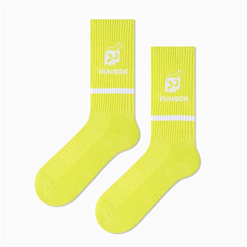 1 Paar Socken for Männer und Frauen Casual Baumwollsocken Junger Mode Herbst mit Baumwollsport-Socken (Color : Green, Size : 36-43)