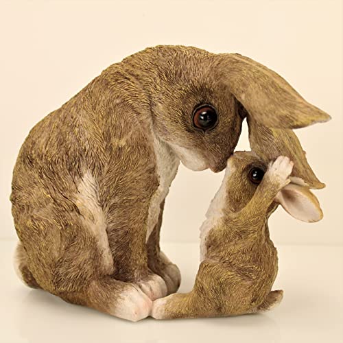 OF Gartenfiguren niedliche Hasen für außen geeignet - Hase Deko Figur groß Tiere - Wetterfest (Küsschen 59Y)