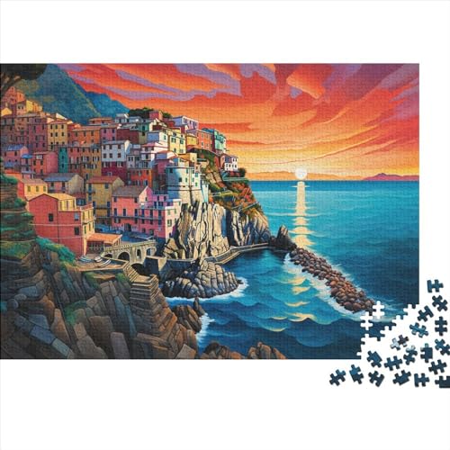 Cinque Terre 1000 Teile Erwachsene Holzpuzzless Educational Game Moderne Wohnkultur Geburtstagsgeschenk Family Challenging Games Stress Relief Toy 1000pcs (75x50cm)