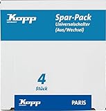 Kopp Paris Profipack, Inhalt: 4 x Universalschalter (Aus-Wechsel-Schalter), IP20, palisander-braun, 250V~, 652626010