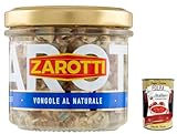 6x Zarotti Vongole al naturale sgusciate 'Venusmuscheln ohne Schale' in Salzlake, 130 g + Italian Gourmet polpa 400g