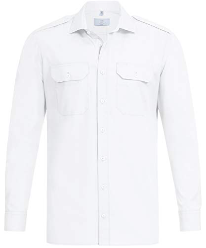 GREIFF Herren Pilothemd Corporate WEAR 6730 Basic Regular Fit - Weiß - Gr. 43/44