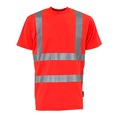 J.A.K. 111145209 Serie 11114 55% Baumwolle/45% Polyester T-Shirt, EN 20471, Klasse 2, Rot, 6XL Größe