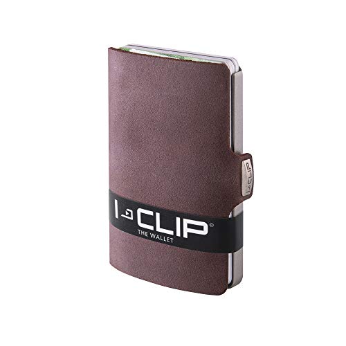 I-CLIP ® Geldbörse Soft-Touch Braun, Metallic-Grey (In 9 Varianten Erhältlich)