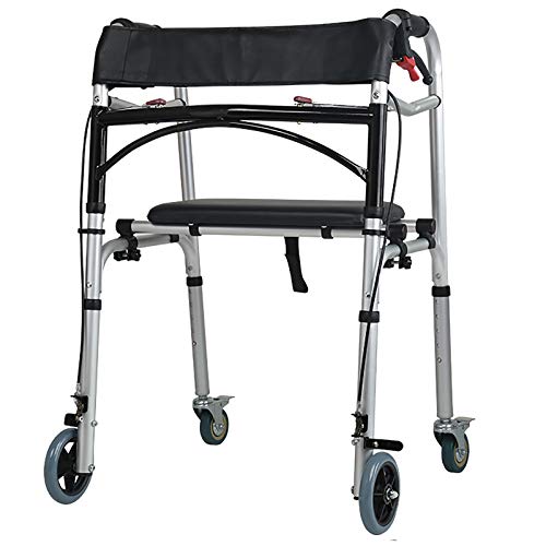 Rollator Walkers Robuster Rollator mit Sitz, leichte Gehhilfe mit Rädern, Bremsen und Rückenlehne, für Senioren/Erwachsene (Stil1) (Stil1)