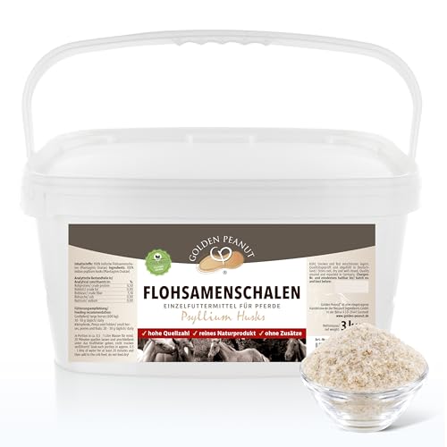 GOLDEN PEANUT Indische Flohsamenschalen 95% Reinheit - für Pferde und Ponys 3 kg, Darmsanierung, natürlich Kolik vorbeugen