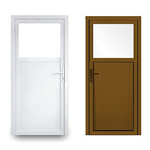EcoLine Nebentür - Nebeneingangstür - Tür - 2-Fach, 1/3 Glas, 2/3 Füllung, außenöffnend innen: weiß/außen: Golden Oak BxH: 1100 x 1900 mm DIN Rechts