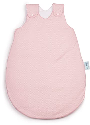 Babyschlafsack HONEY | mitwachsend & atmungsaktiv | ganzjahres Baby-Schlafsack | Stoffe ÖKO-TEX zertifiziert | vier verstellbaren Größen (Spots Flamingo, 62/68)
