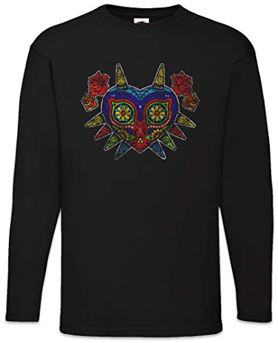 Urban Backwoods Mexican Majora's Mask Herren Langarm T-Shirt Schwarz Größe 2XL
