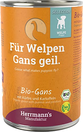 Herrmanns Welpe Gans mit Spinat und Kartoffeln, 12er Pack (12 x 400 g)