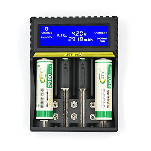 18650 Batterieladegerät, Lithium-Batterie-Ladegerät Nickel Hydrid Nickel Cadmium AA AAA 9V Batterie Smart Ladegerät, Batterie-Ladegeräte