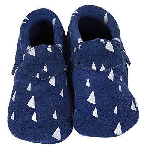 Lait et Miel Leder Lauflernschuhe Krabbelschuhe Babyschuhe Mocassins Design Blau 0-6 Monate