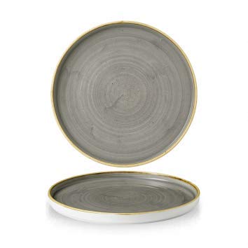 Kadida Churchill Stonecast -Walled Chefs Plate, Durchmesser: Ø 26cm, Farbe wählbar (Peppercorn Grey)