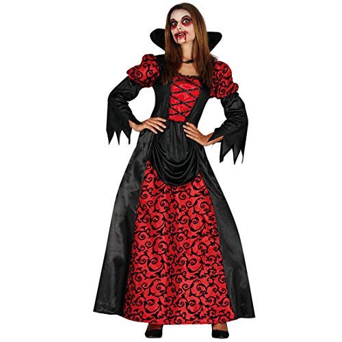 Amakando Edles Vampir-Kostüm für Frauen/Rot-Schwarz L (42/44) / Gothic Damenkostüm Hexe/Wie geschaffen zu Themenabend & Halloween