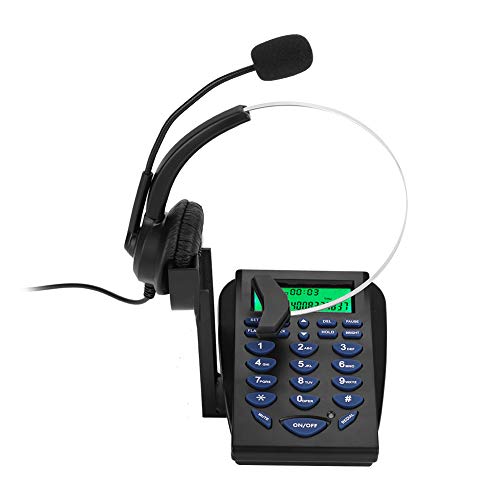 Tosuny Call Center Telefon-Headset, Business Office Multifunktionstelefon mit FSK/DTMF-ID-Anzeige, Wähltasten Call Center-Verkehrstelefon mit Headset für Büro-/Haustelefone.