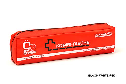 LEINAWERKE 32110 Mini-Kombitasche XS ÖNORM Ö2 XS Ecoline schwarz - weiß/rot, mit Klett, 5 Stk.