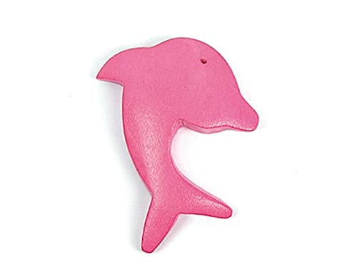 Delfin-Anhänger, gewachst, rosa, 20 x 30 mm, 50u, ca.