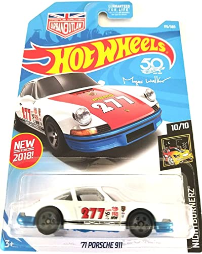 Hot Wheels 2018 50th Anniversary Nightburnerz Magnus Walker '71 Porsche 911 115/365, White and Blue