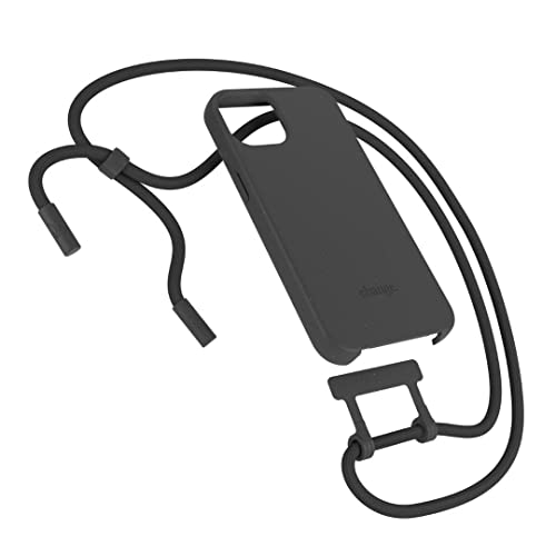 Woodcessories - Change Case, Nachhaltige Handykette abnehmbar kompatibel mit iPhone 14 Plus Hülle mit Band schwarz- biologisch abbaubar