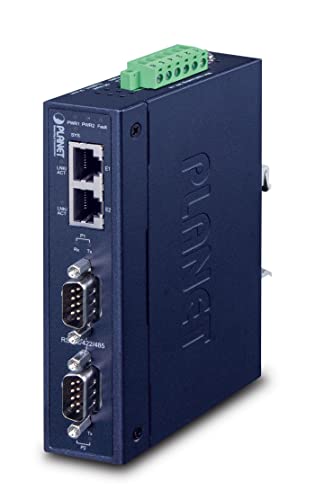 Planet IP30 Industrial 2-Port RS232/RS422/RS485, ICS-2200T (RS232/RS422/RS485 Serial Device Server (2 x10/100TX15KV Isolation, dual 12-48V DC))