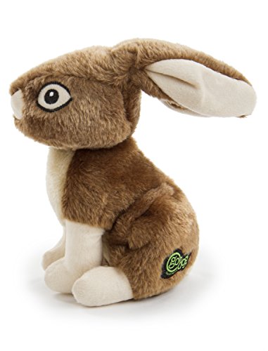 goDog Wildlife Rabbit Quietschendes Plüsch-Hundespielzeug, Kauschutz-Technologie, Braun, Größe L