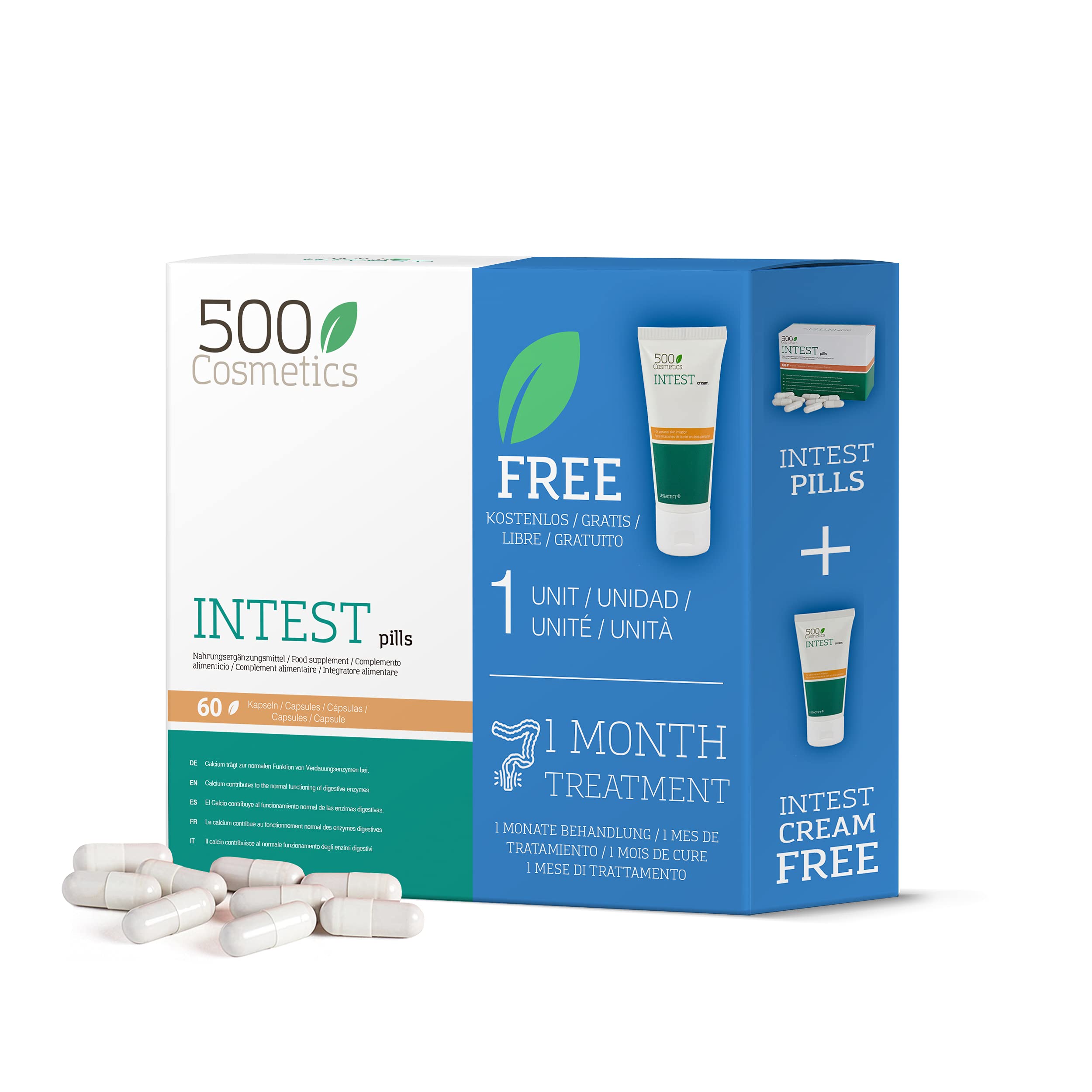 Packs 500Cosmetics Intest: 500Cosmetics Intest + 500Cosmetics Intest Cream (1)