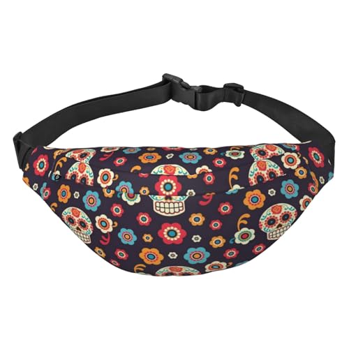 Musikdruck Bauchtasche, für Frauen Gürteltasche Hüfttasche für Männer Bauchtasche, Sugar Skulls, Einheitsgröße