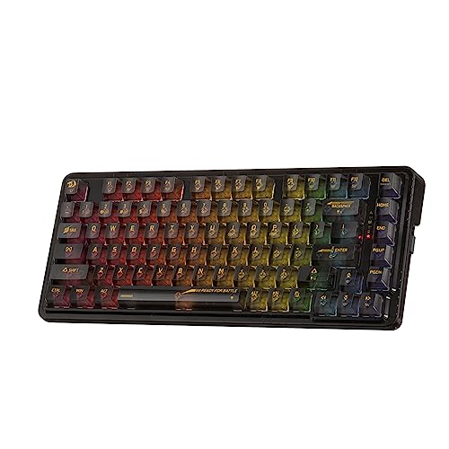 Redragon K649 Mechanische Tastatur, RGB, 2.4GHz/BT/Kabelgebunden, Transparente Schalter, Transparentes Schwarz