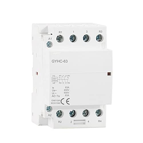 Elektrische Anlagen Schütz 4p 63a 4no oder 2NC2NO 220V/230V 50/60Hz Modulare AC-Schütze mit DIN-Schienengehäuse Industrial Electrics (Color : 4p 63a 4n0 220v)