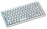 CHERRY Compact-Keyboard G84-4100, Französisches Layout, AZERTY Tastatur, kabelgebundene Tastatur, kompaktes Design, ML Mechanik, hellgrau