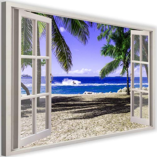 Feeby Leinwandbilder Fenster-Illusion Bilder Kunstdruck Stand Mehrfarbig 60x40 cm