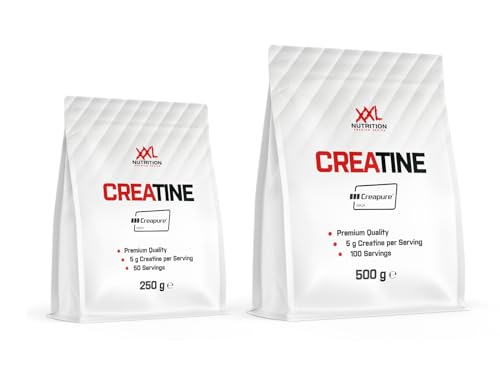 XXL Nutrition - Kreatin Creapure Pulver - Reines Kreatin Monohydrat Ohne Zusätze - 500 Gramm